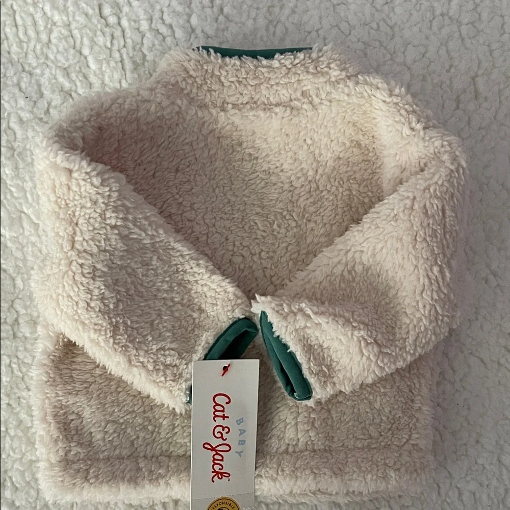🦚3/$15🦚NWT Cat and Jack Baby Jacket Sherpa Size 0-3 Month